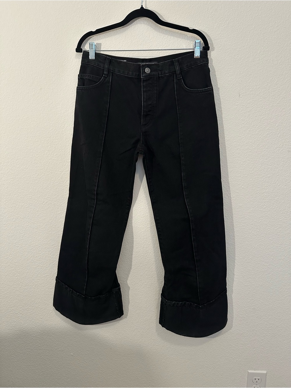 Baykan Denim Black Cuffed Jeans, 29 (sample)